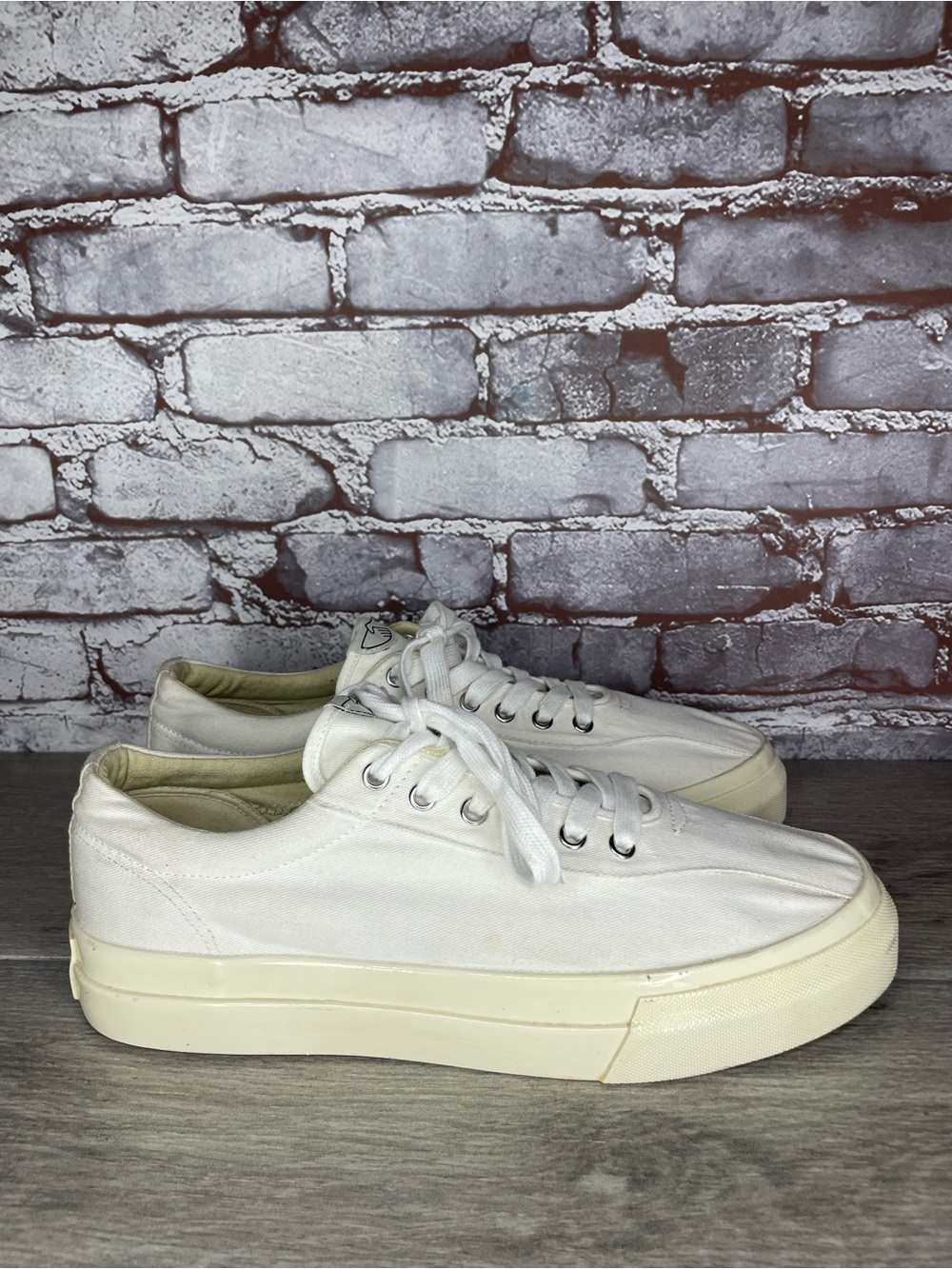 Stepney Workers Club Dellow Canvas Off White Trainers Sneakers Men Sz 44EU/11 US